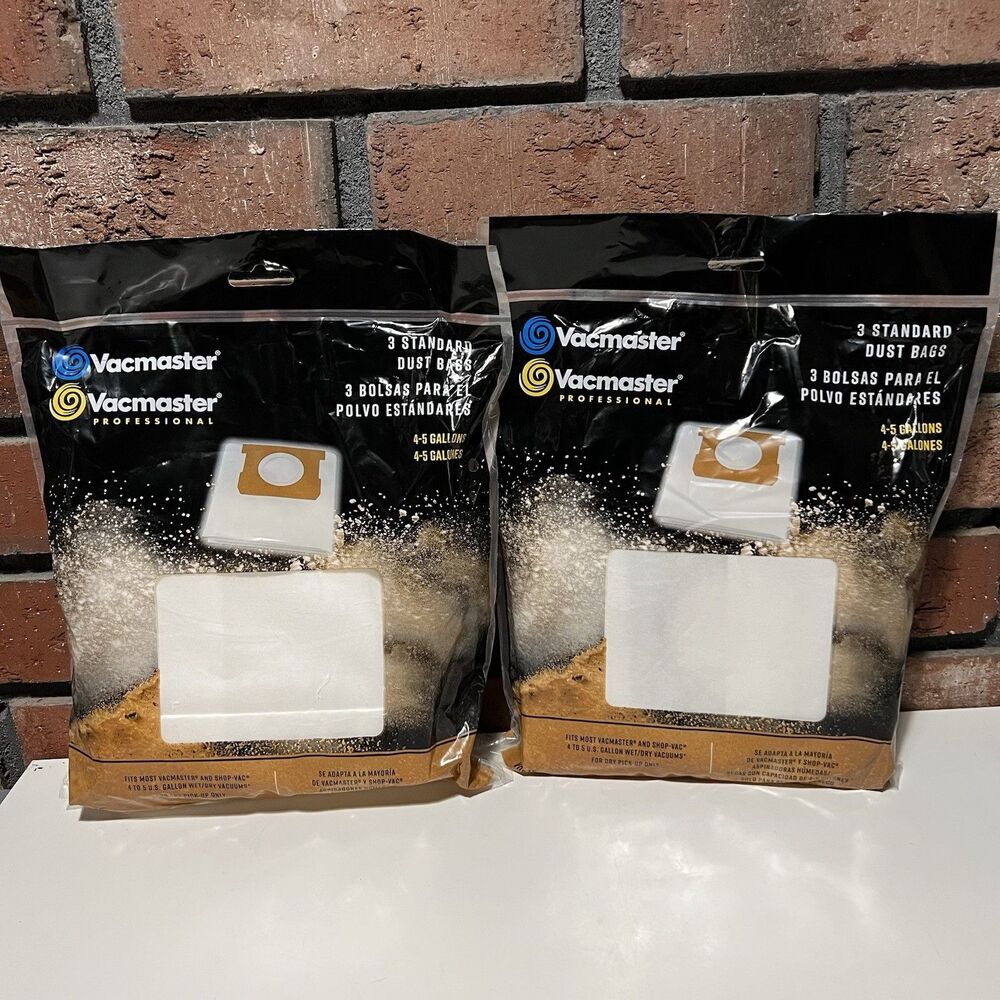 Vacmaster 4-5 Gallon Standard Dry Vacuum Dust Filter Bags 3 Pack VDB45 NEW